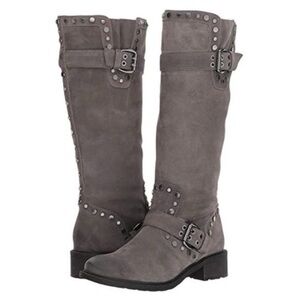 Sam Edelman Deryn Suede Gray Studded Boots